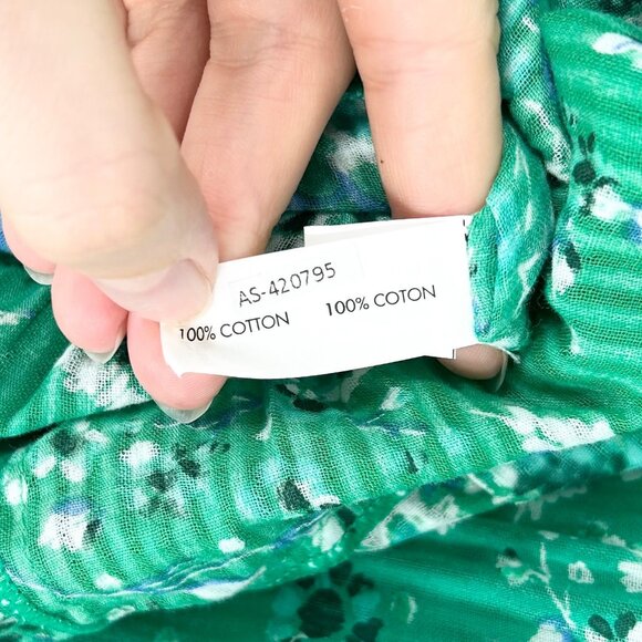 NWT Poupette St Barth Soledad Long Dress in Green Embroidery Flower - Picture 8 of 9